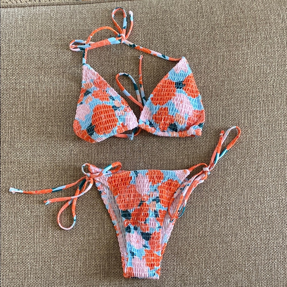 Colorful Floral Bikini Set SHEIN Sz Small